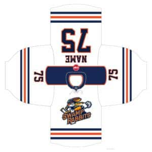 SWAMP RABBITS WHITE GAME JERSEY