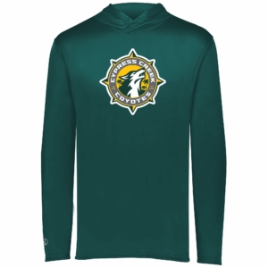Cypress Creek Coyotes lightweight performance hoodie, dark green