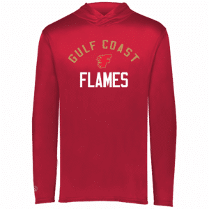 Gulf Coast Flames lightweight performance hoodie, scarlet