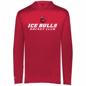 Bloomingdale Ice Bulls Hockey Club lightweight performance hoodie, scarlet