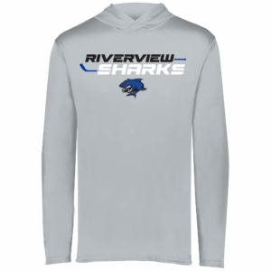 Riverview Sharks lightweight performance hoodie, silver