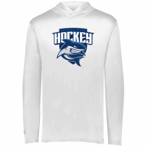 Spanish River Sharks lightweight performance hoodie, white