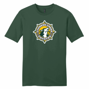 Cypress Creek Coyotes unisex cotton tee, forest green