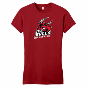Bloomingdale Ice Bulls women's fitted tee, classic red
