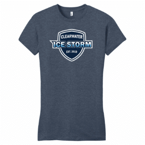 Clearwater Ice Storm women's fitted cotton tee, heather navy