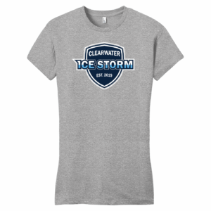 Clearwater Ice Storm women's fitted cotton tee, light heather grey