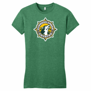 Cypress Creek Coyotes women's fitted tee, heathered kelly green