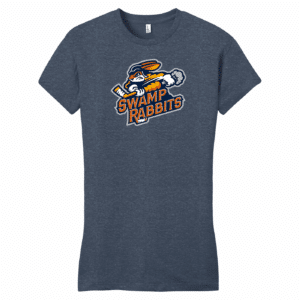 Daytona Swamp Rabbits women's fitted cotton tee, heather navy
