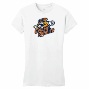 Daytona Swamp Rabbits women's fitted cotton tee, white