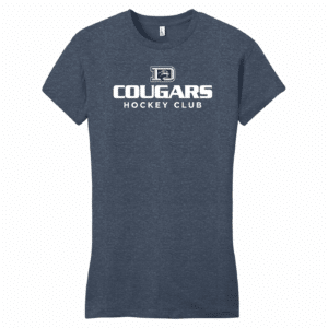 Durant Cougars women's fitted tee, heather navy