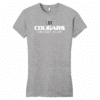 Durant Cougars women's fitted tee, light grey heather
