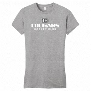 Durant Cougars women's fitted tee, light grey heather