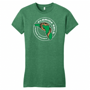 Florida Eels womens fitted tee, heathered kelly green