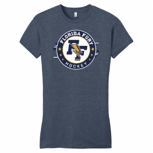 Florida Fury womens fitted tee, heather navy