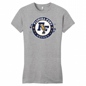 Florida Fury womens fitted tee, light heather grey