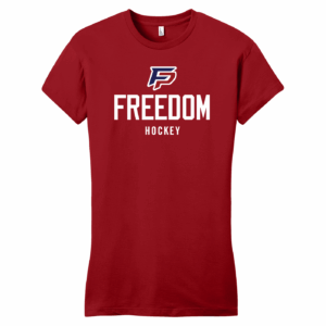 Freedom Patriots Hockey women's fitted tee, classic red