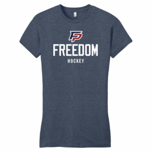Freedom Patriots Hockey women's fitted tee, heather navy