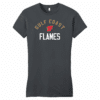 Gulf Coast Flames womens fitted tee, charcoal