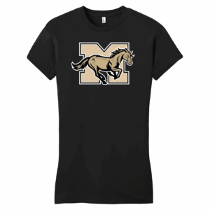 Mitchell Mustangs women's fitted tee, black