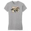 Mitchell Mustangs women's fitted tee, light heather grey