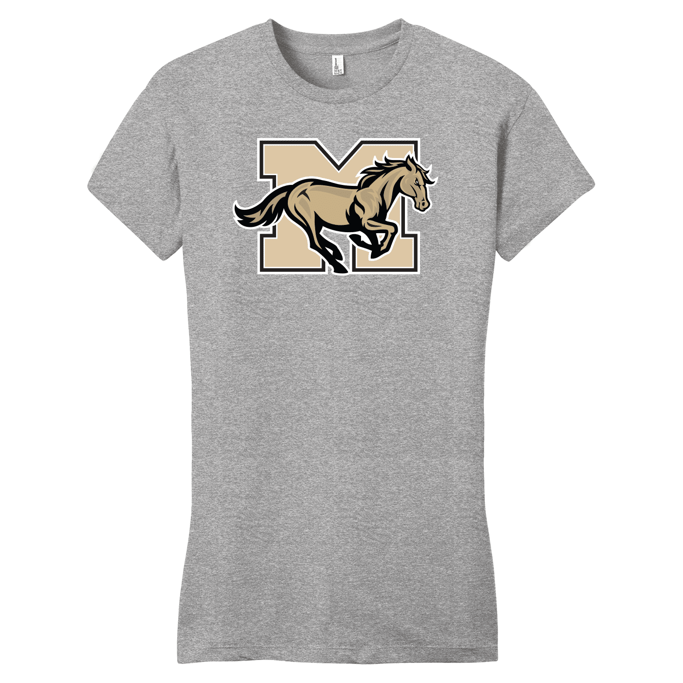 SAN_DT6001 District Womens Fitted Tee Mitchell Mustangs light heather grey Mitchell Mustangs women's fitted tee, light heather grey