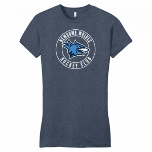 Newsome Wolves women's fitted tee, heather navy