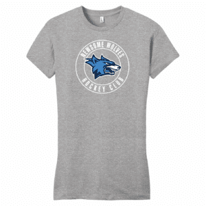 Newsome Wolves women's fitted tee, light heather grey