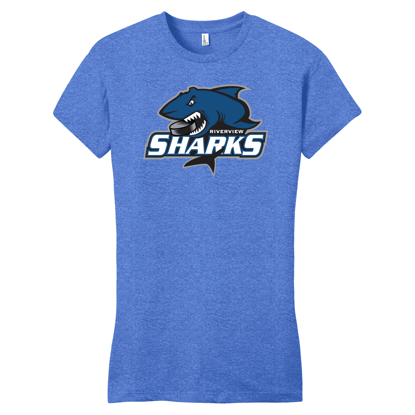 SAN_DT6001 District Womens Fitted Tee Riverview Sharks heather royal Riverview Sharks women's fitted tee, heather royal
