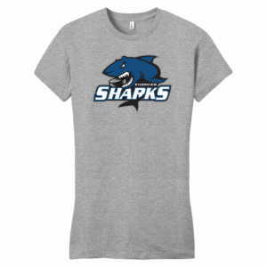 Riverview Sharks women's fitted tee, light heather grey