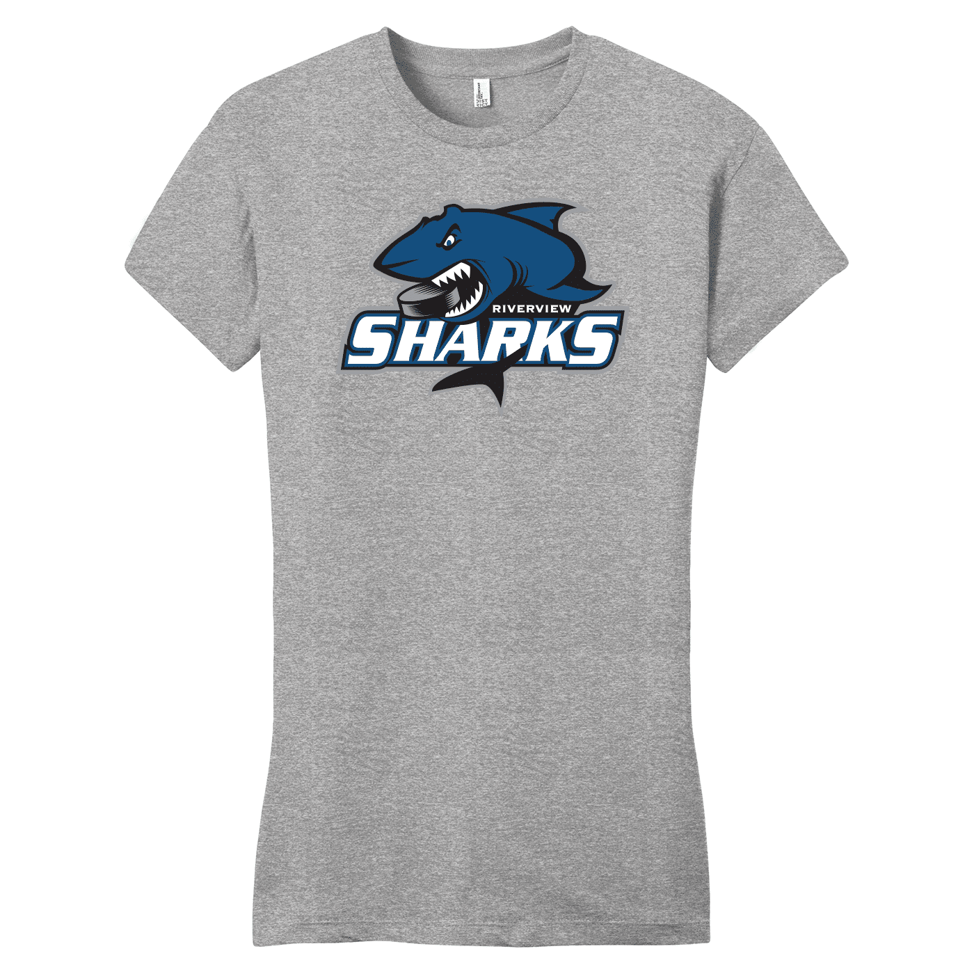 SAN_DT6001 District Womens Fitted Tee Riverview Sharks light heather grey Riverview Sharks women's fitted tee, light heather grey