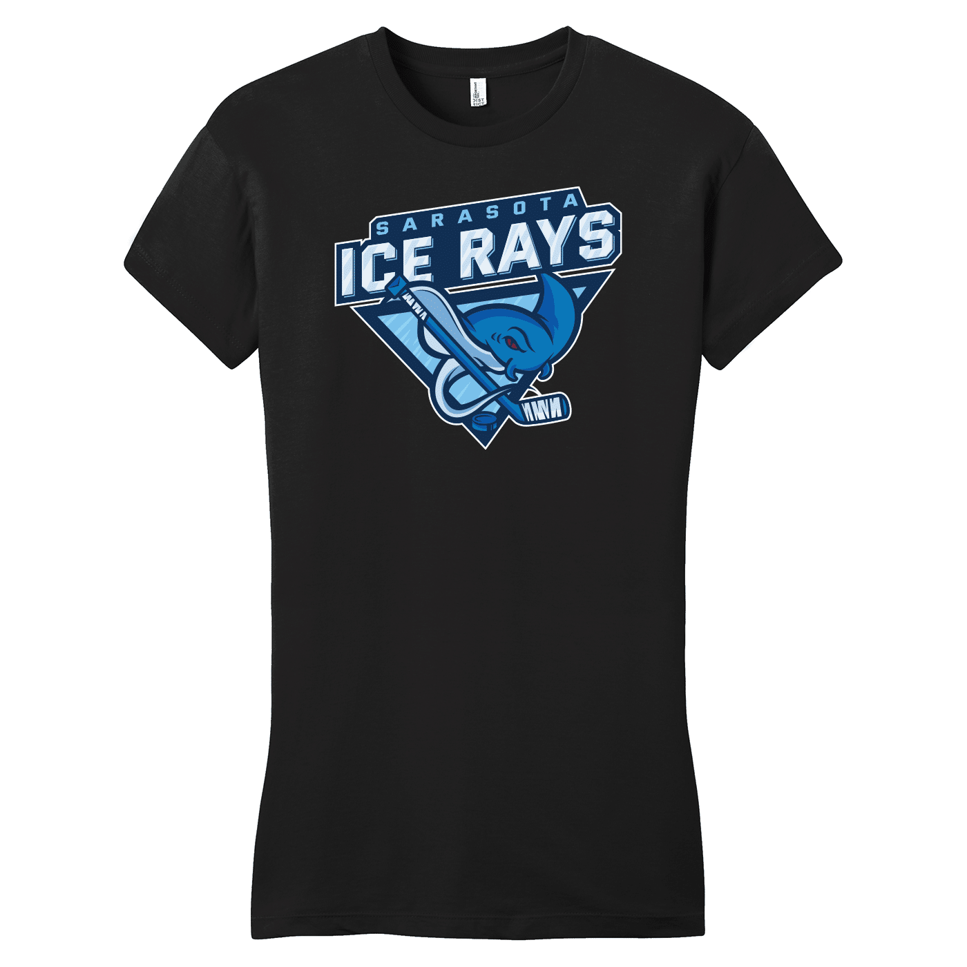 SAN_DT6001 District Womens Fitted Tee Sarasota Ice Rays black Sarasota Ice Rays women's fitted tee, black