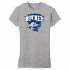 Spanish River Bullsharks women's fitted tee, light heather grey