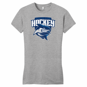 Spanish River Bullsharks women's fitted tee, light heather grey