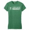 Tampa United women's fitted tee, new logo, heathered kelly green
