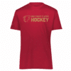 Gulf Coast Flames performance tee, hockey logo, scarlet