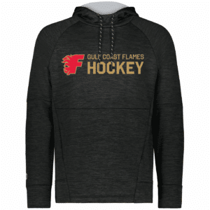 Gulf Coast Flames All Pro Performance Hoodie, hockey logo, black heather