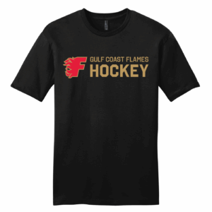 Gulf Coast Flames tee, hockey logo, black