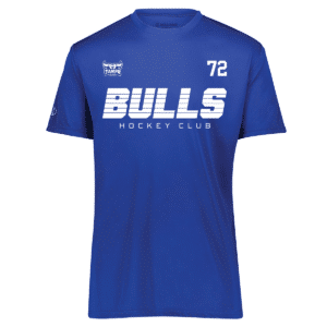 Tampa Bulls performance tee, hockey logo, royal