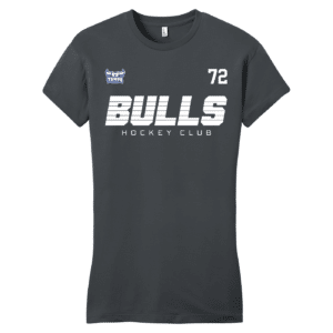 Tampa Bulls women's fitted tee, hockey logo, charcoal