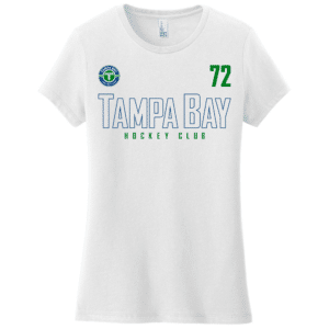 TBHC women's tee, hollow logo, white