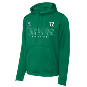 TBHC hooded pullover, hollow logo, kelly green