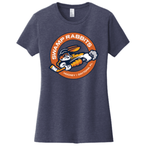 Daytona Swamp Rabbits women's cotton tee, new circle logo, heathered navy