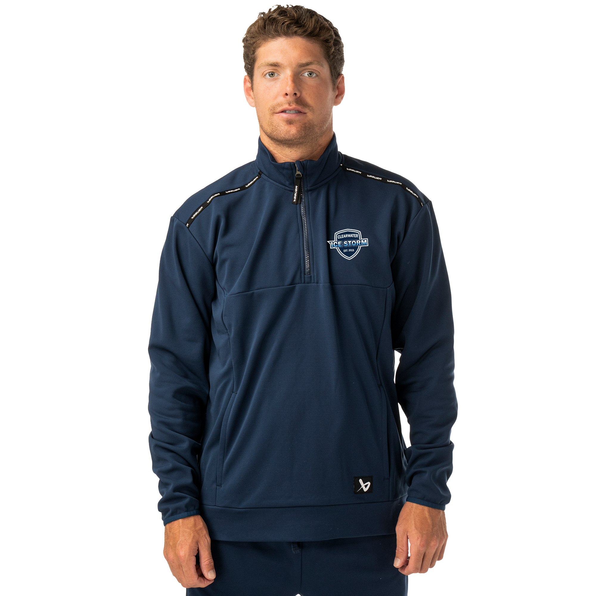 Clearwater Ice Storm Bauer half zip hoodie S26, navy