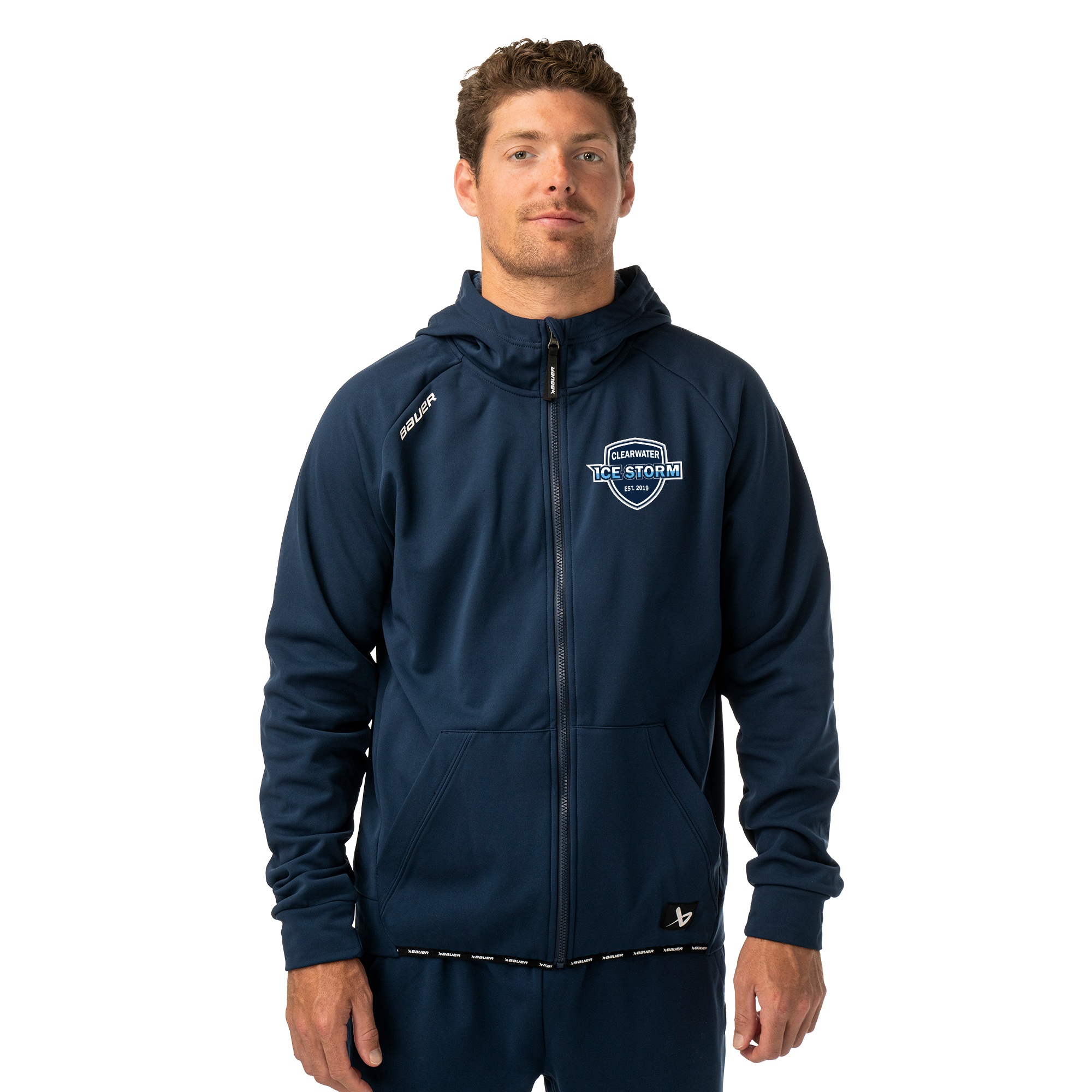 Clearwater Ice Storm Bauer zip hoodie S26, navy