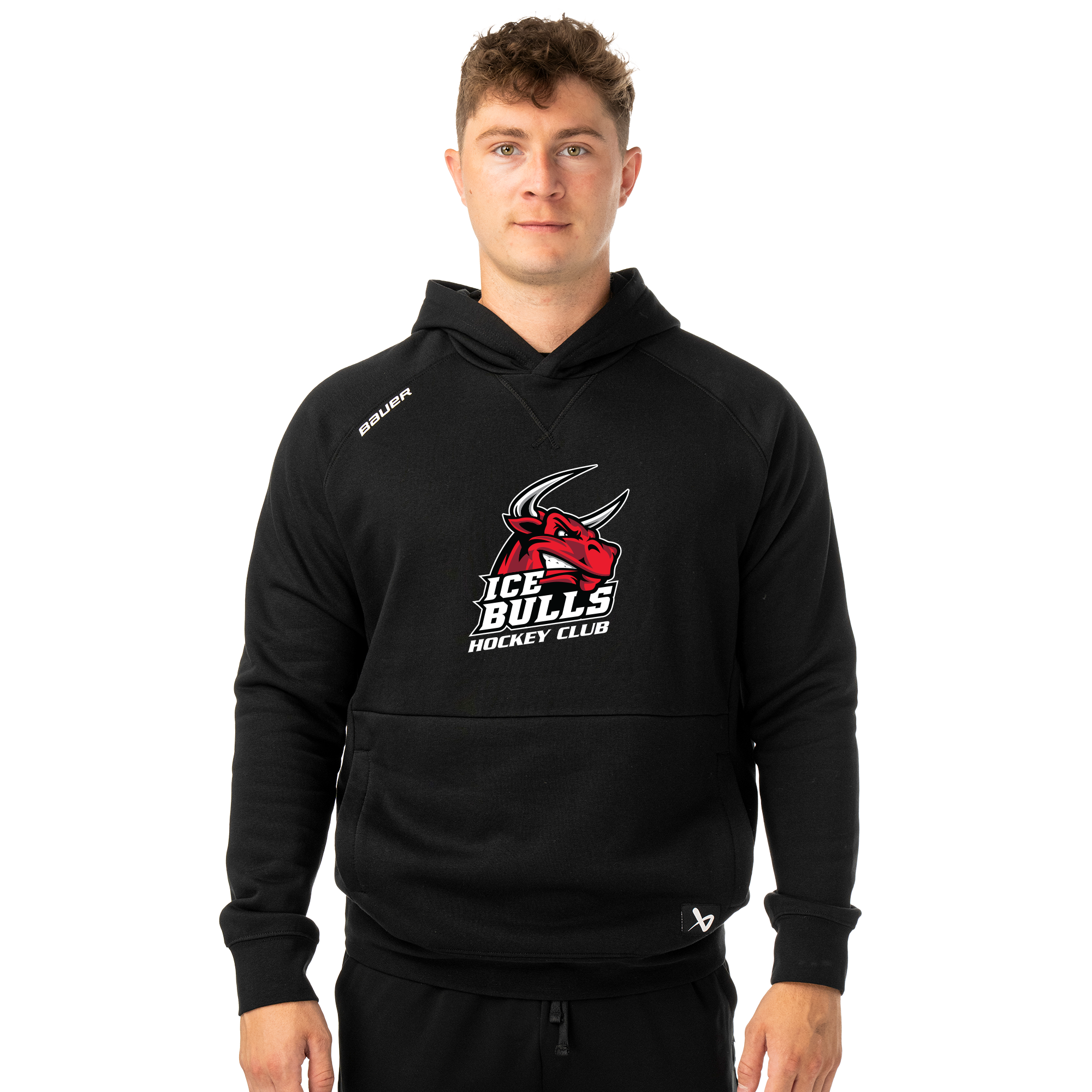 Bloomingdale Ice Bulls Bauer Ultimate Hoodie S26, script logo, black