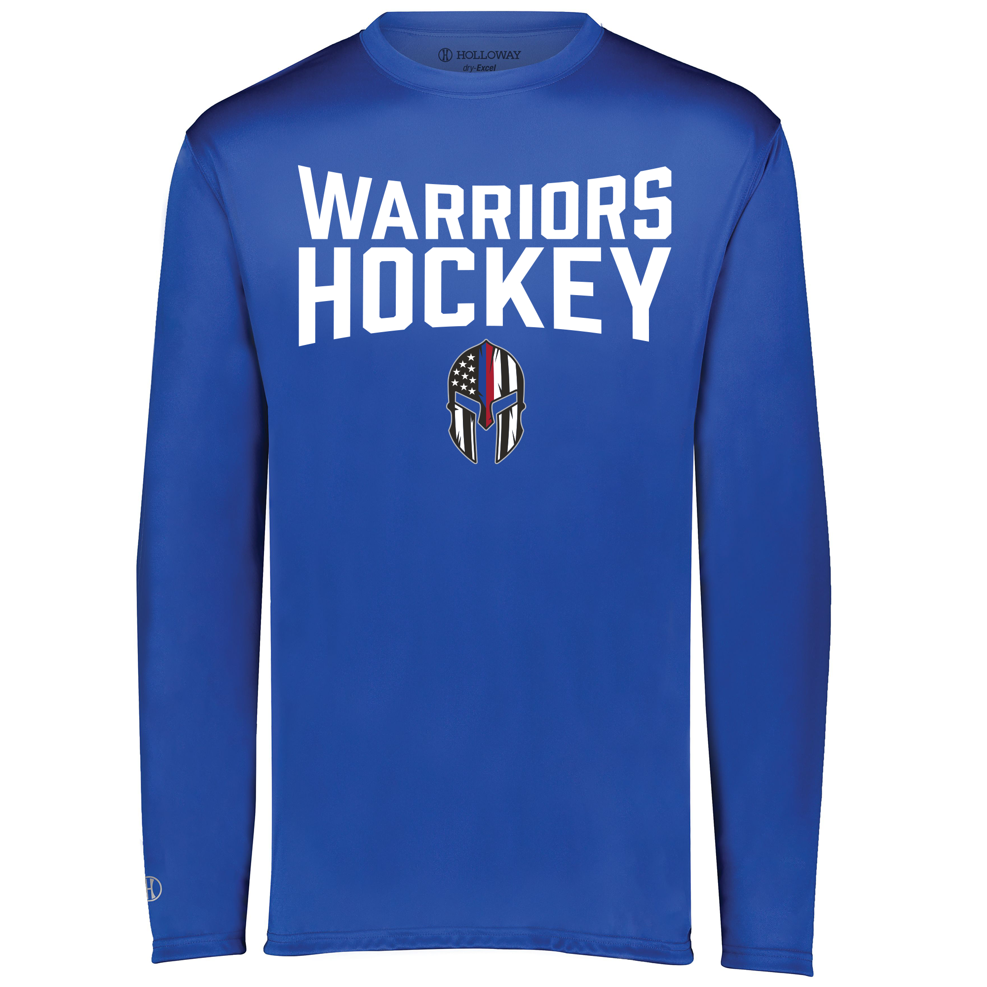 Florida Warriors long-sleeve performance tee, hockey logo '26, royal