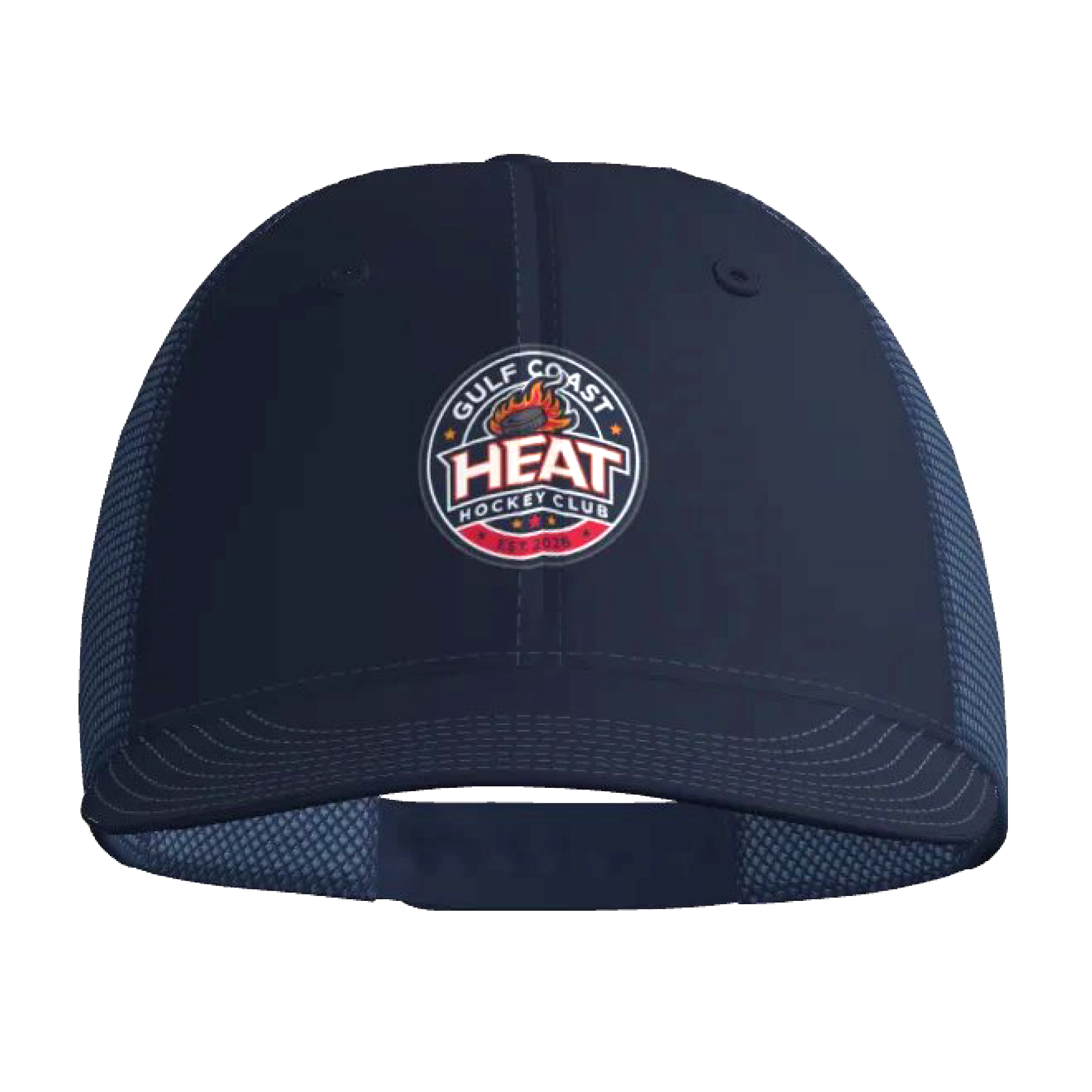 Gulf Coast Heat snapback trucker hat, navy, front