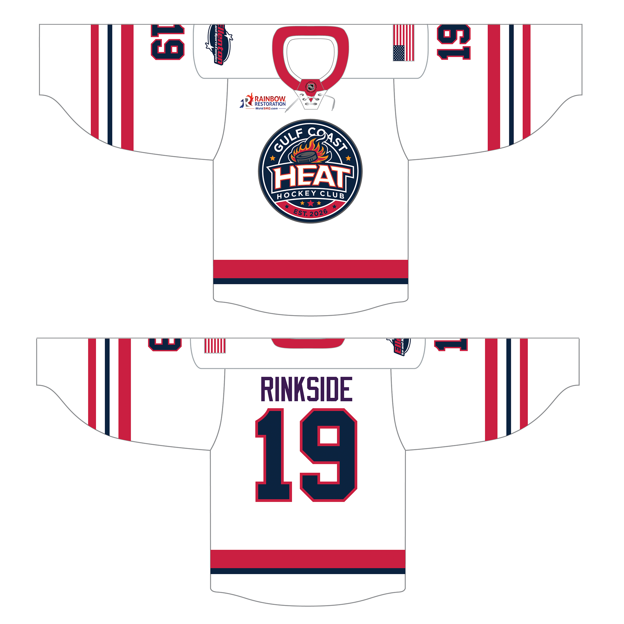 Gulf Coast Heat game jersey, light version
