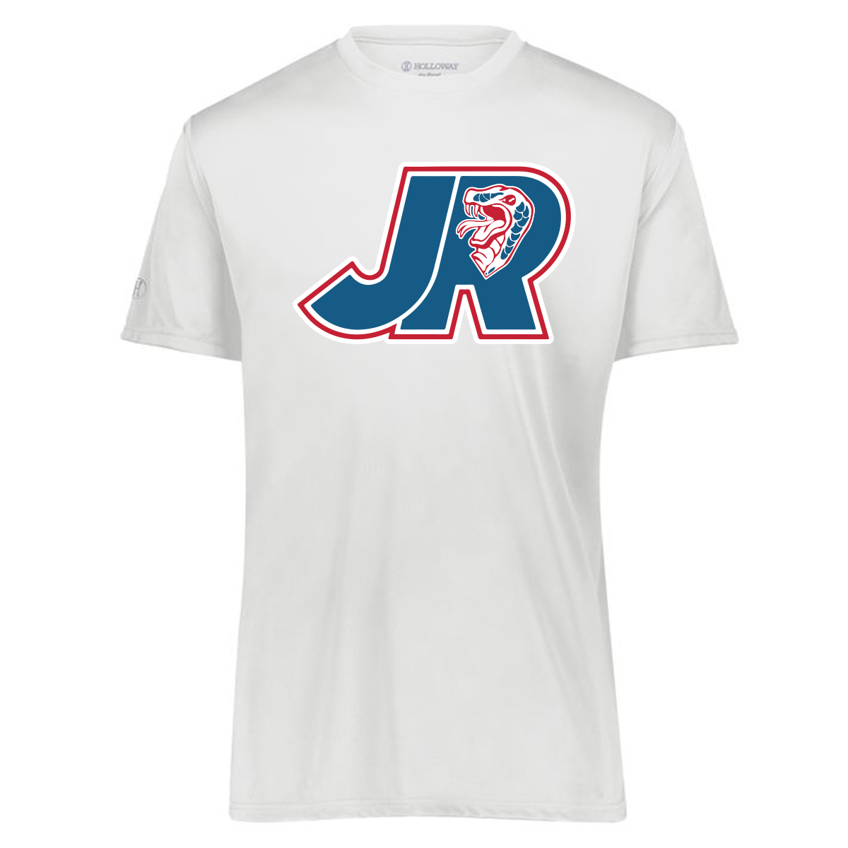 Jr. Mocs performance tee, Jr. logo, white