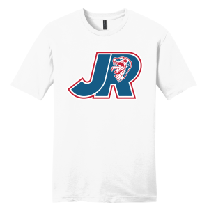 Jr. Mocs unisex cotton tee, Jr. logo, white